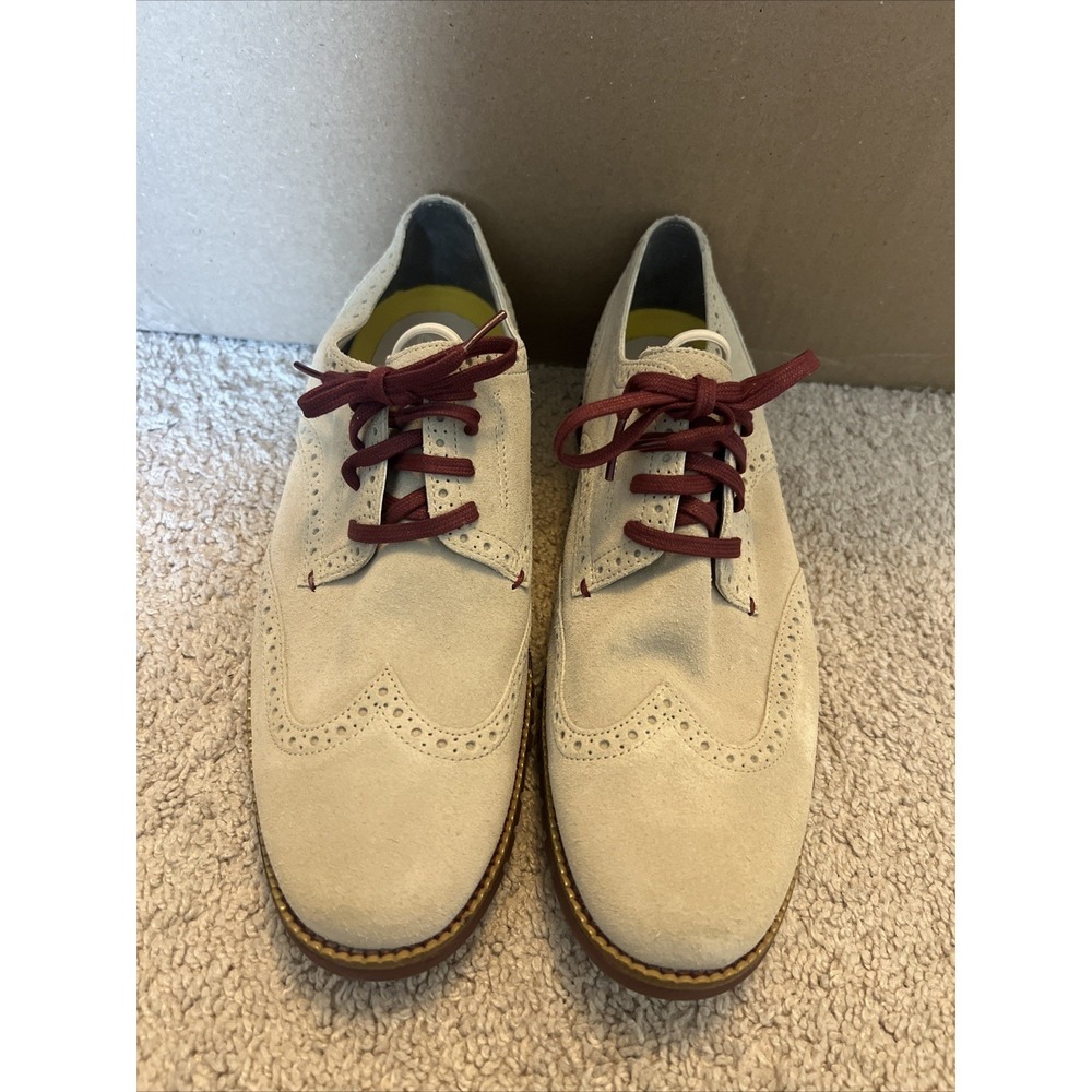 Men's Cole Haan Great Jones Wingtip Oxford Dress Shoes Size 10.5‎ Ivory Beige
